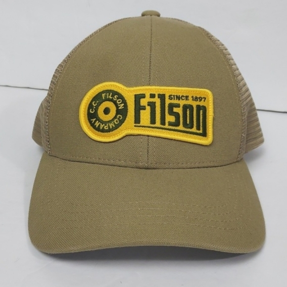 Filso Mesh Snapback Logger Trucker Hat Cap Tan Khaki - Picture 1 of 13